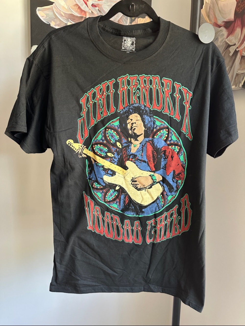 Jimi Hendrix Black Graphic 'Voodoo Child' Short Sleeve Tee